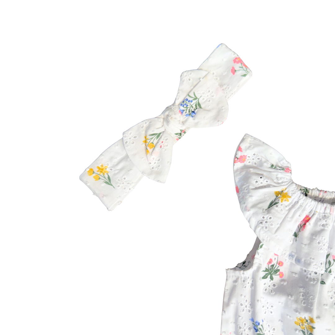 White Garden Eyelet Romper