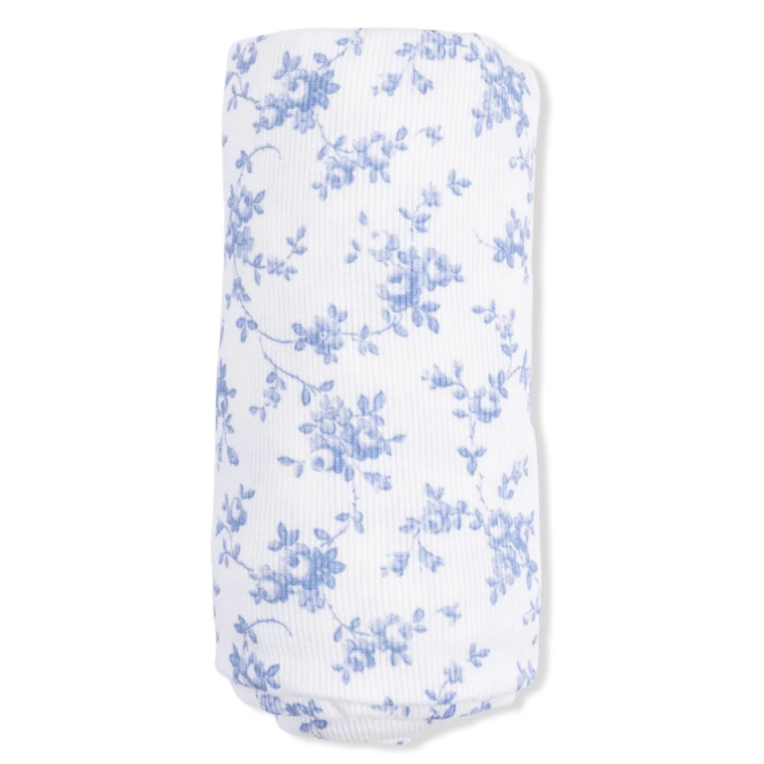 Baby Blue Vines Floral Swaddle Blanket