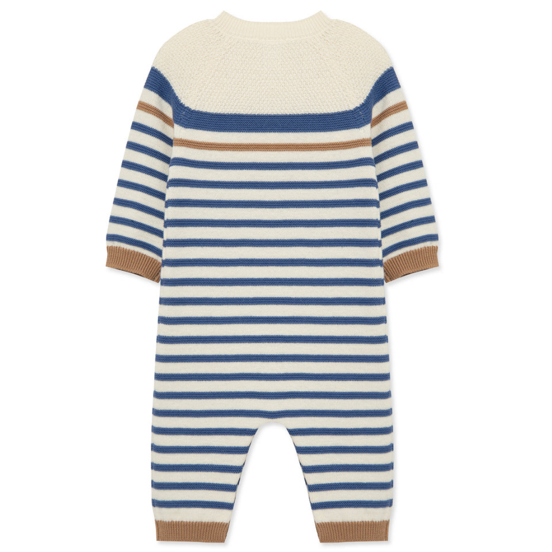 Blue Block Stripe Sweater Coverall