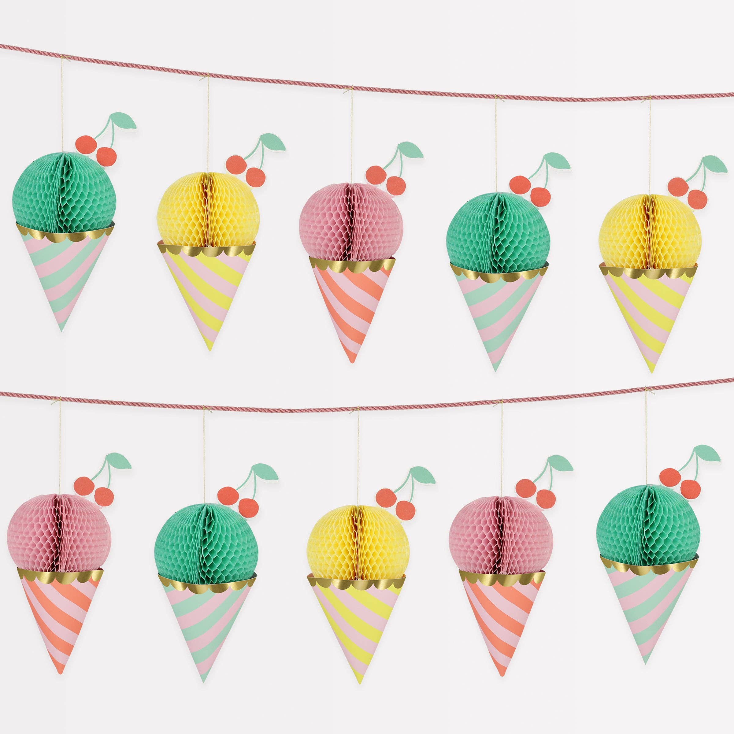 Ice Cream Honeycomb Garland