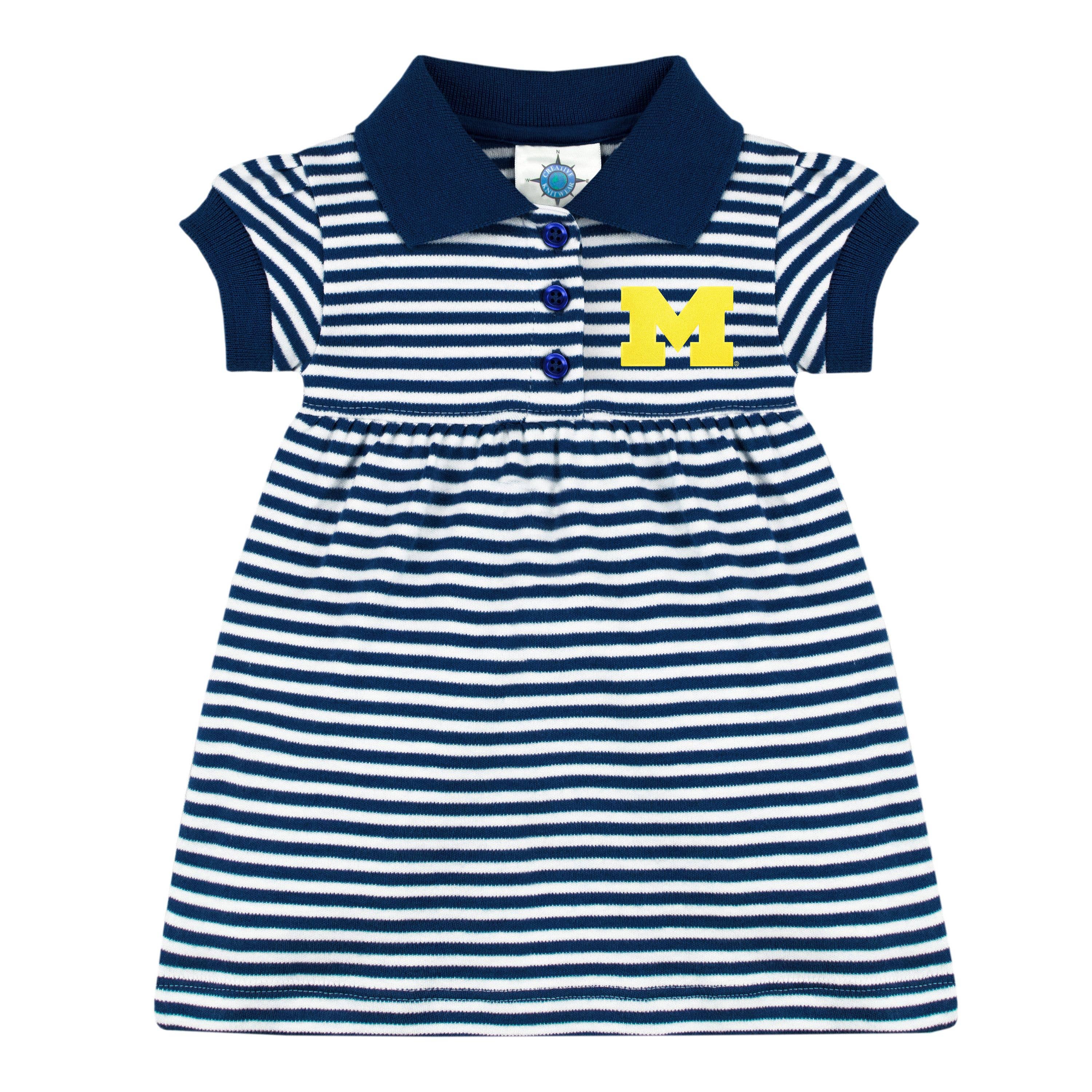Michigan Wolverines Striped Game Day Dress With Bloomer
