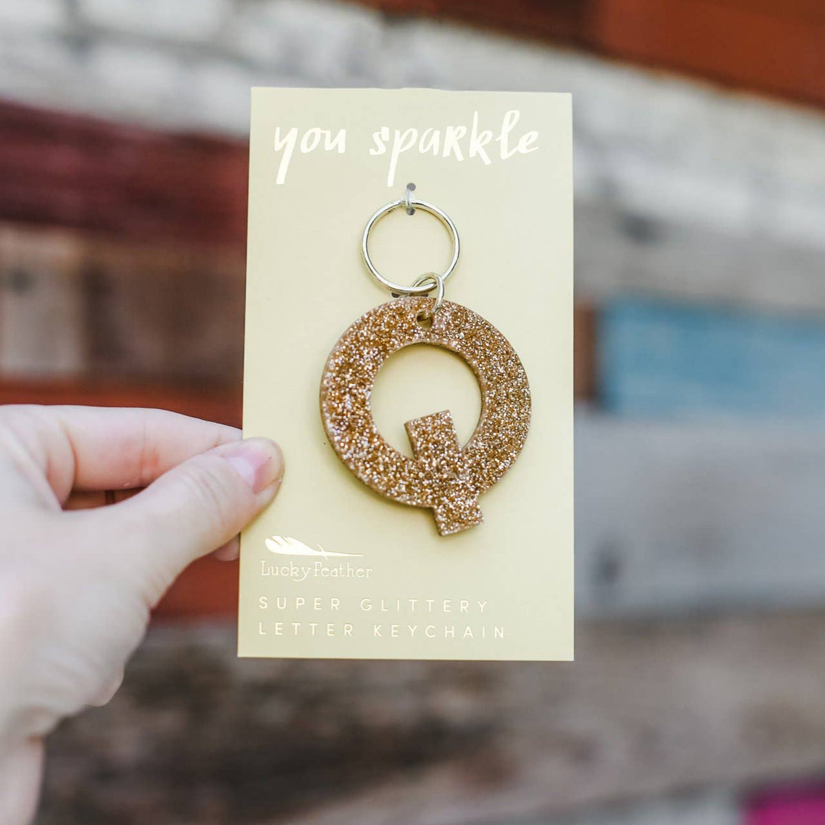 Glitter Letter Keychain - Q
