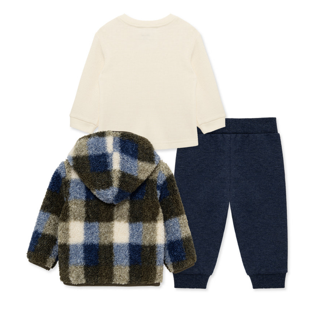 Plaid 3-Piece Sherpa Set