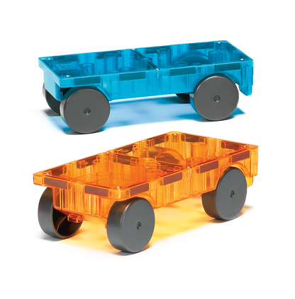 Magna-Tiles Cars 2-Piece Expansion Set: Blue & Orange