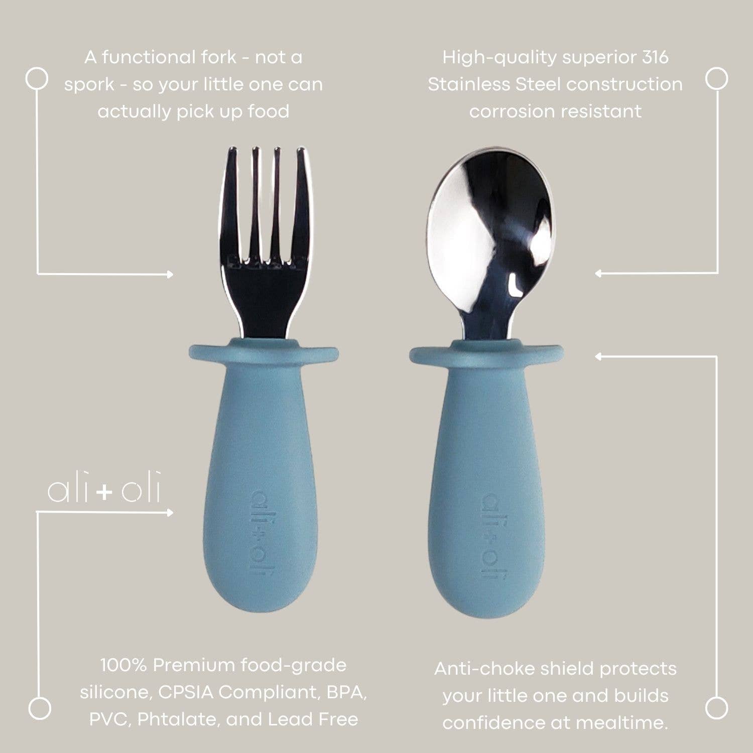 Blue Spoon & Fork Learning Set