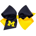 Michigan Two Tone Embroidered Bow