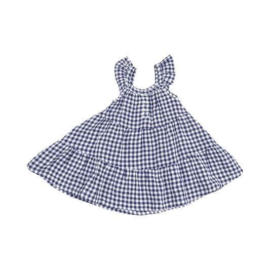 Navy Gingham Twirly Sundress and Bloomer