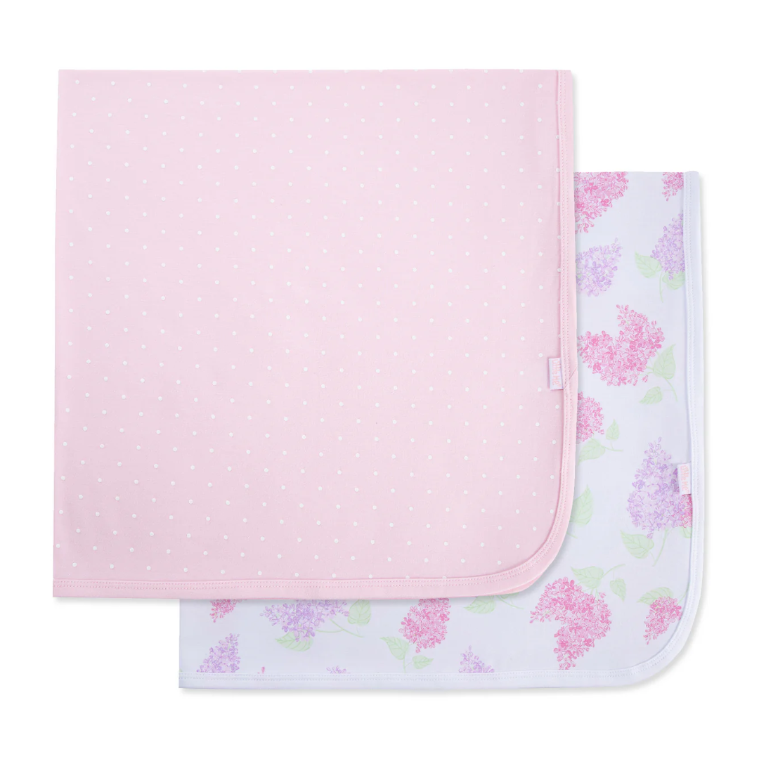 Pink Lilacs 2 Pack Receiving Blankets