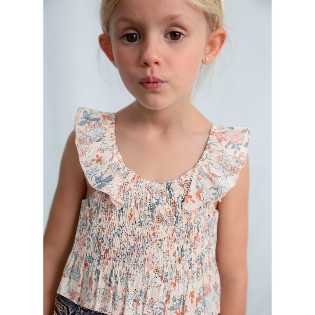 Salmon Bambula Ruffle Top