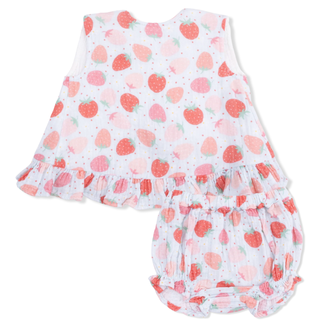 Strawberry Bliss Ruffle Back Top & Bloomer