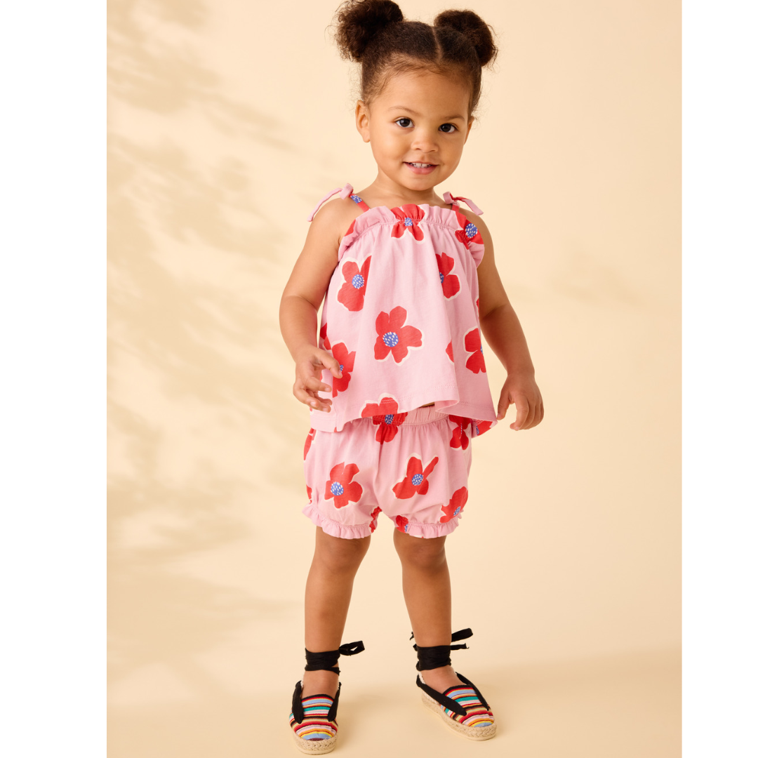 Rock Floral Tie Shoulder Baby Set