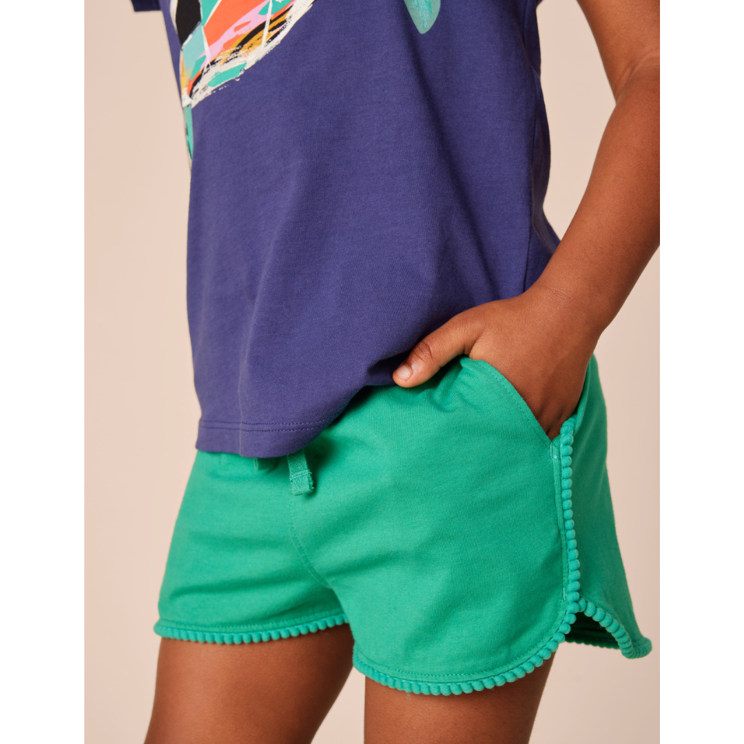 Viridian Pom-Pom Shorts