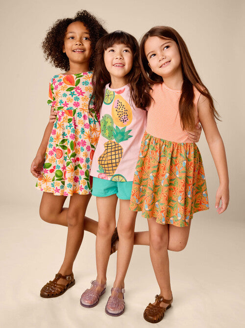 Print Mix Tank Skirted Dress