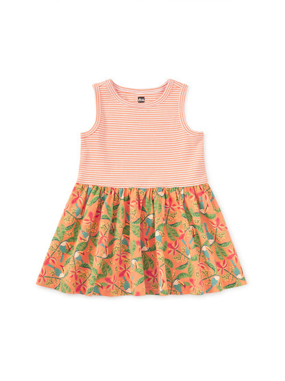 Print Mix Tank Skirted Dress