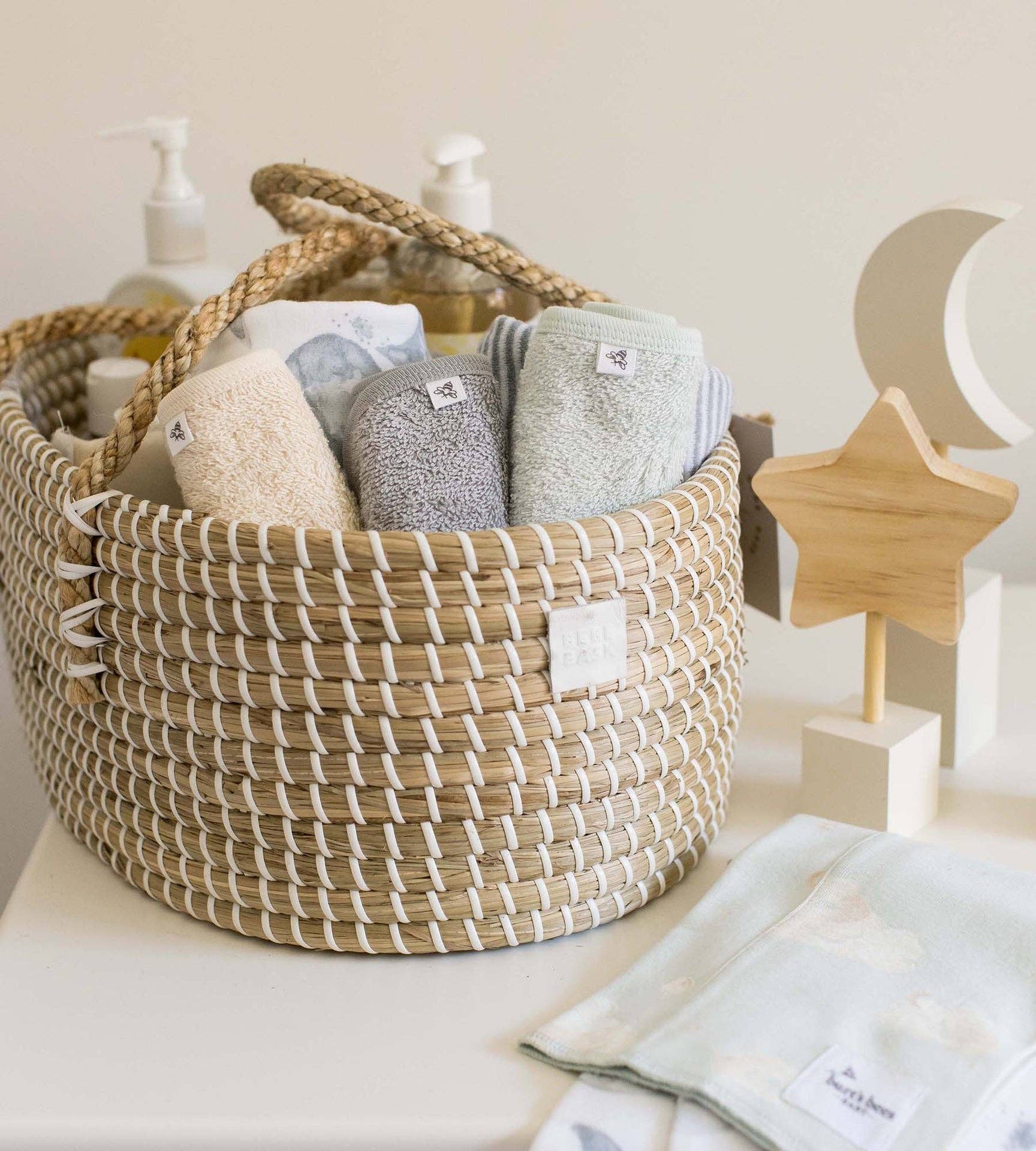 Organic Cotton Woven Terry Solid Washcloths 3 Pack