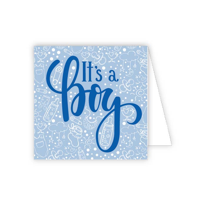 It's A Boy Baby Icons Background Enclosure Card