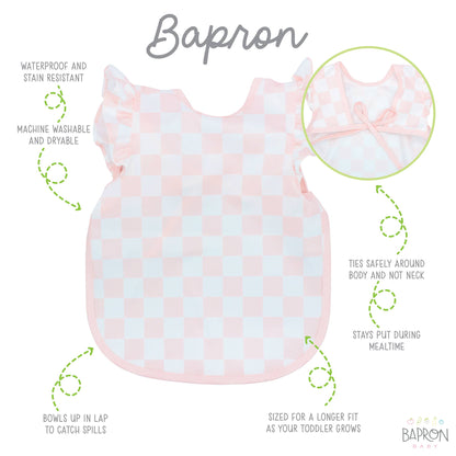 Pretty Pink Checkerboard Flutter Bapron