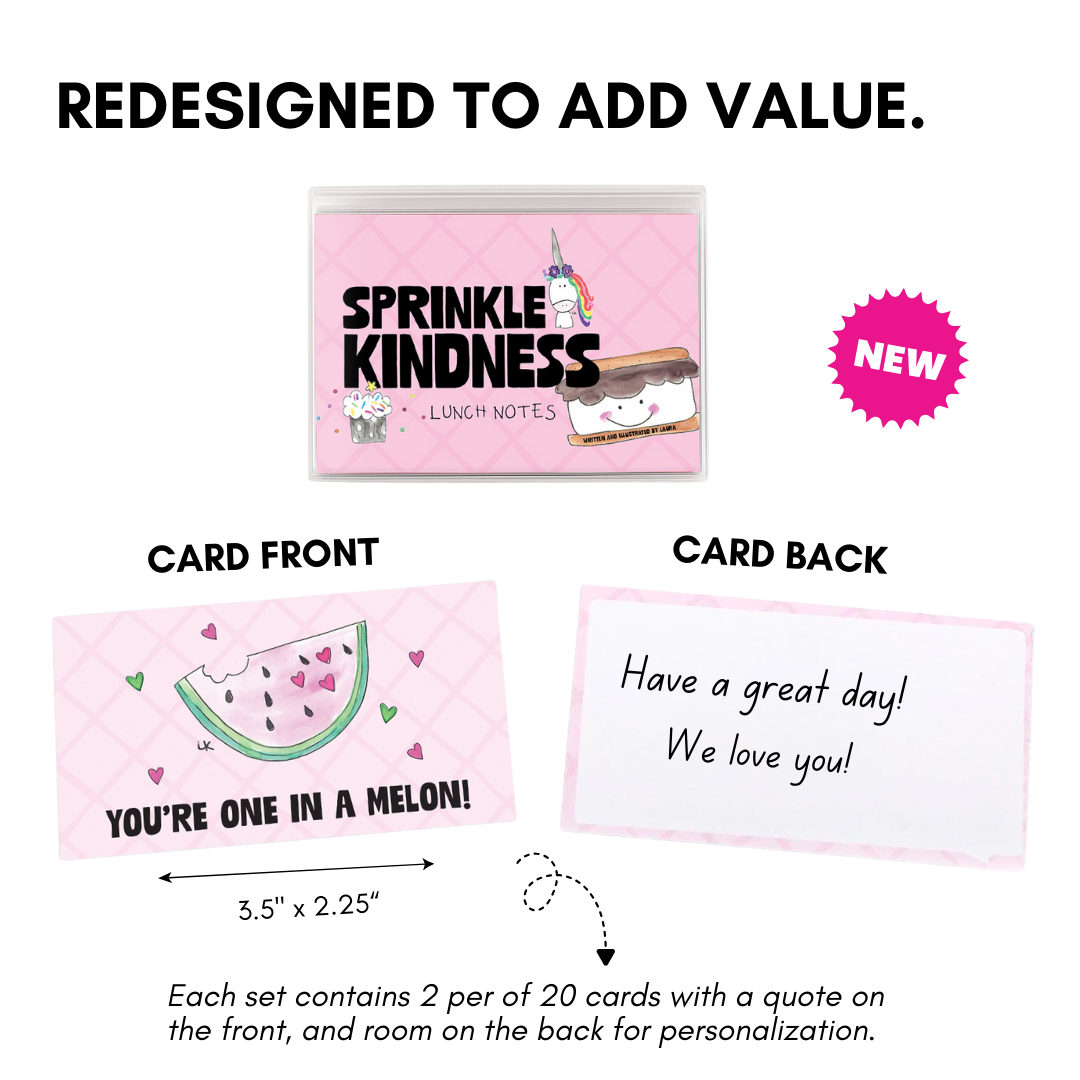 Sprinkle Kindness Affirmation Card Lunch Notes