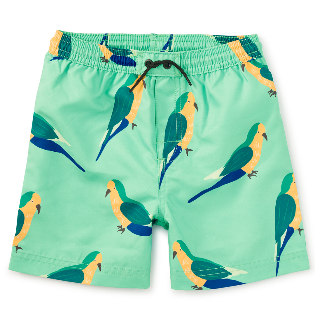 Monk Parakeet Mid-Length Swim Trunks