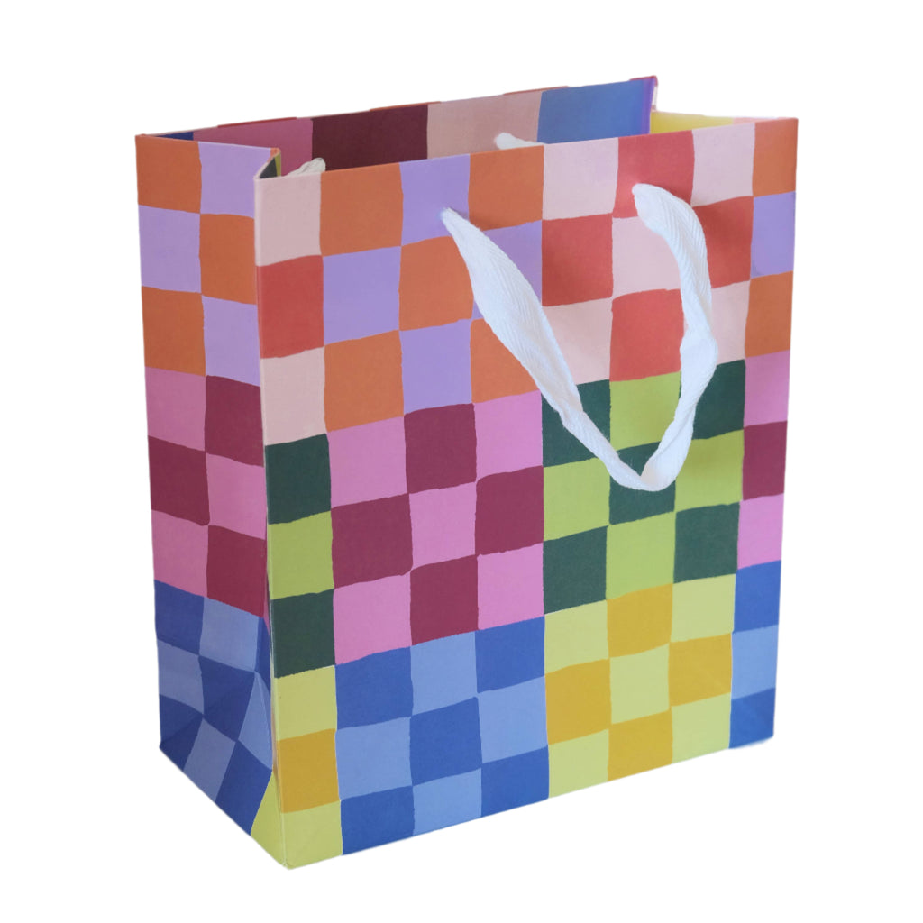 Rainbow Check Gift Bag