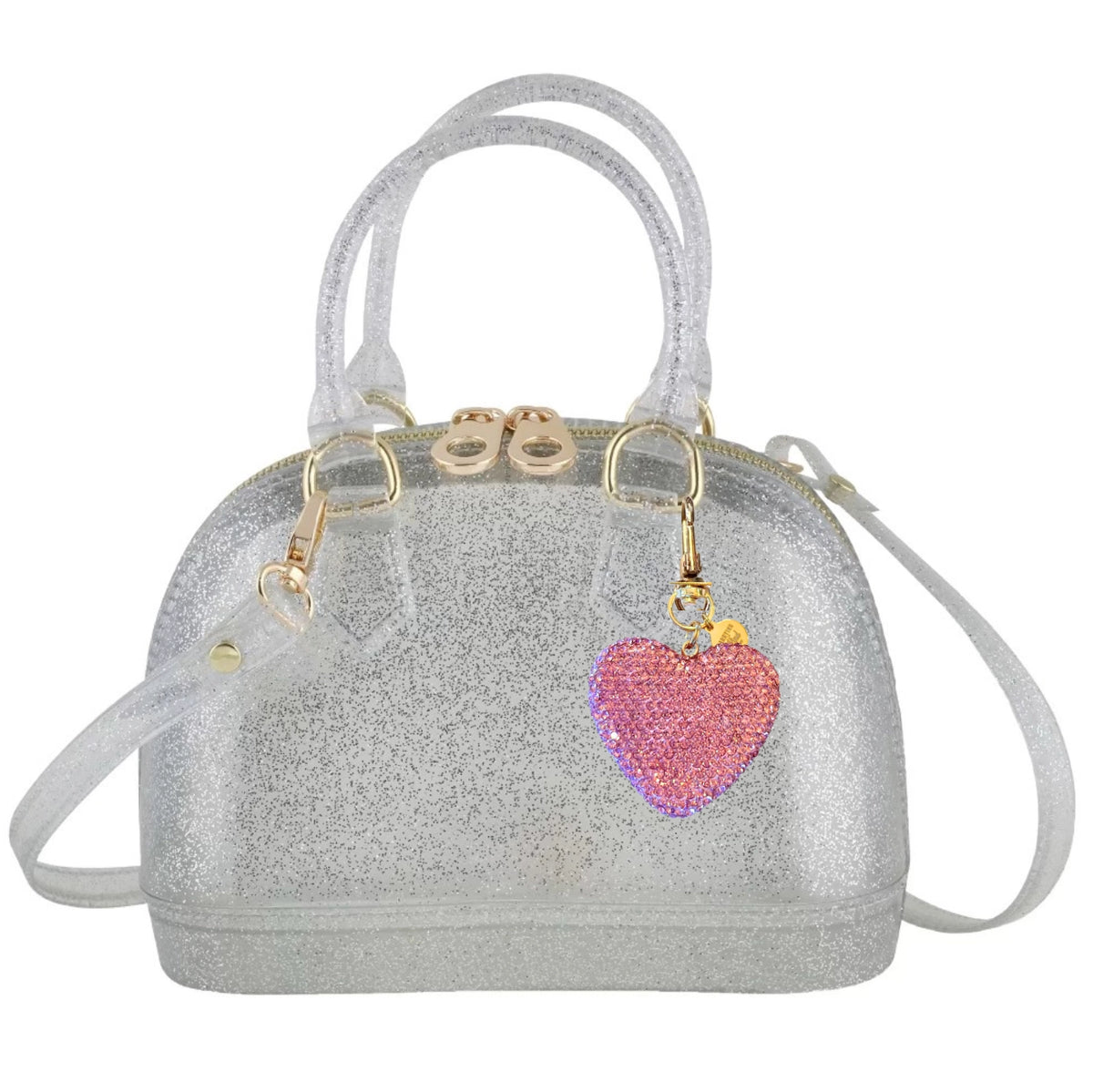 Cate Silver Sparkle Pink Follow Your Heart Charm