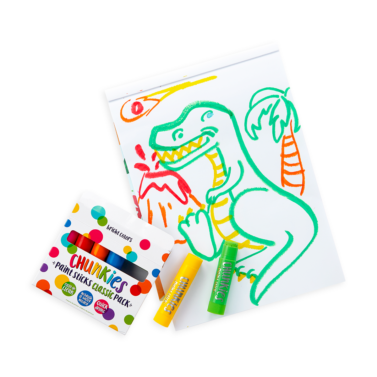 Paint Sticks for Kids - Mess-Free Chunkies 6 Pack Classic Colors | OOLY