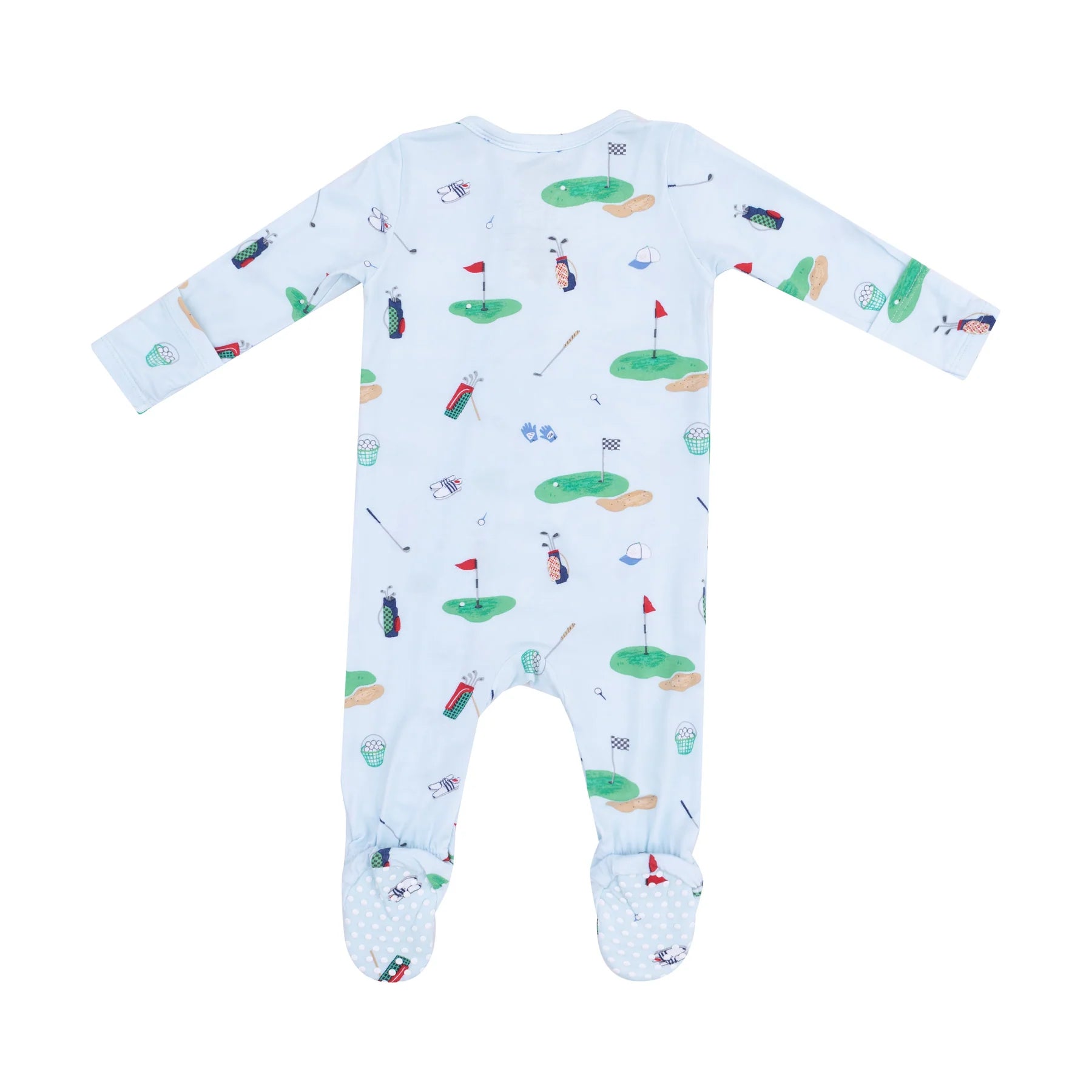 Blue Golf Things Zipper Footie
