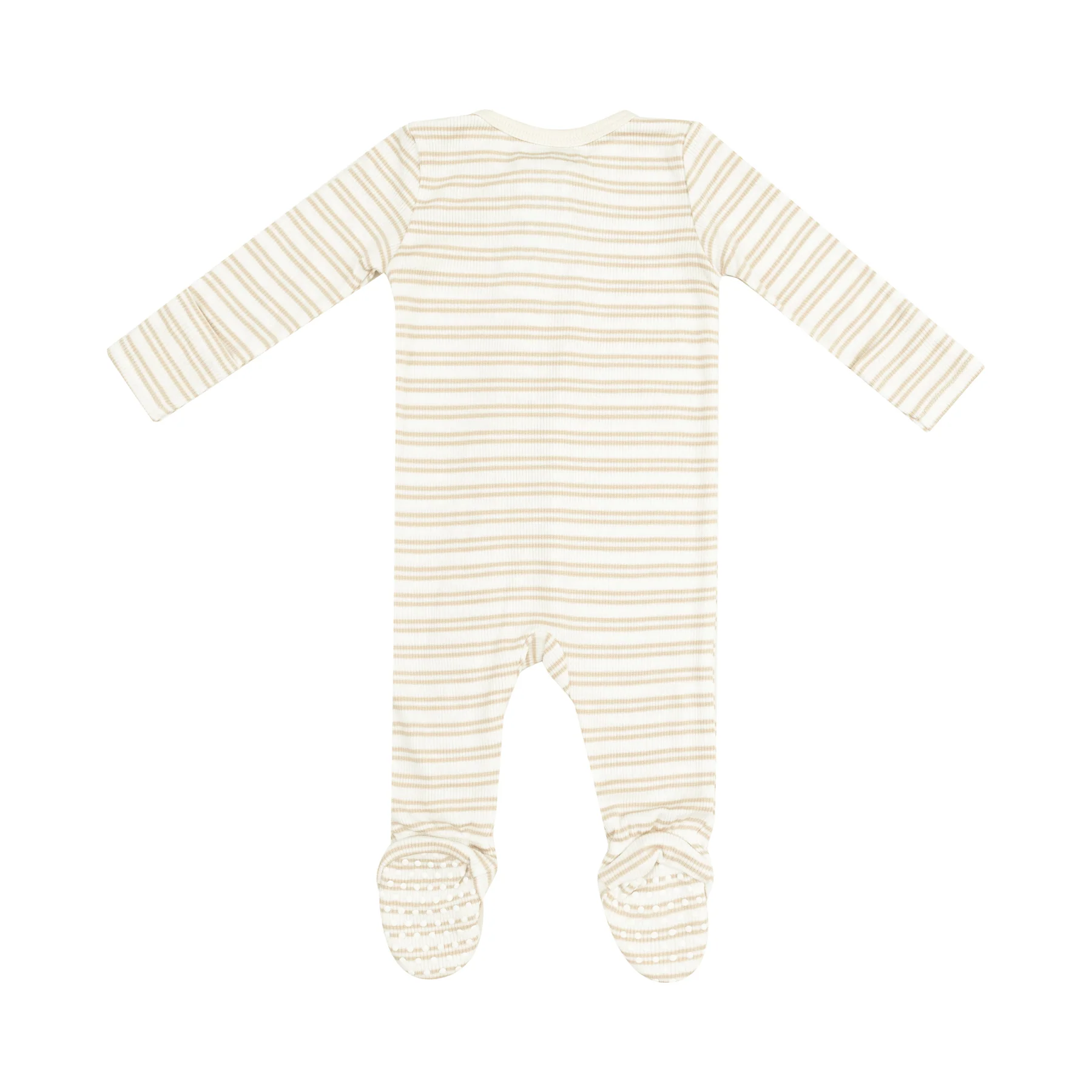 Stripe Oxford Tan Zipper Footie