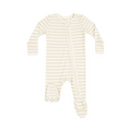 Stripe Oxford Tan Zipper Footie