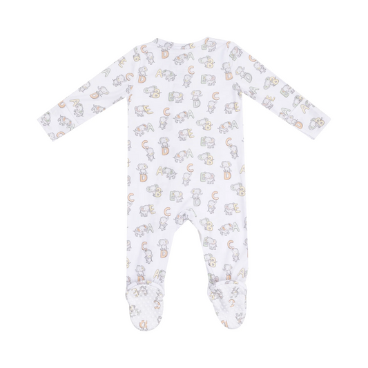 Vintage Elephant Zipper Footie