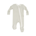 Stripe Sage Zipper Footie