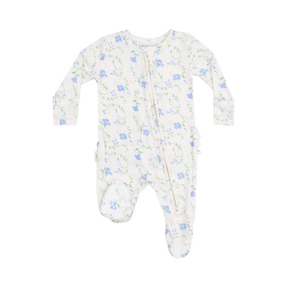 Sweet Vines Ruffle Zipper Footie
