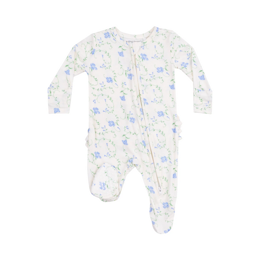 Sweet Vines Ruffle Zipper Footie