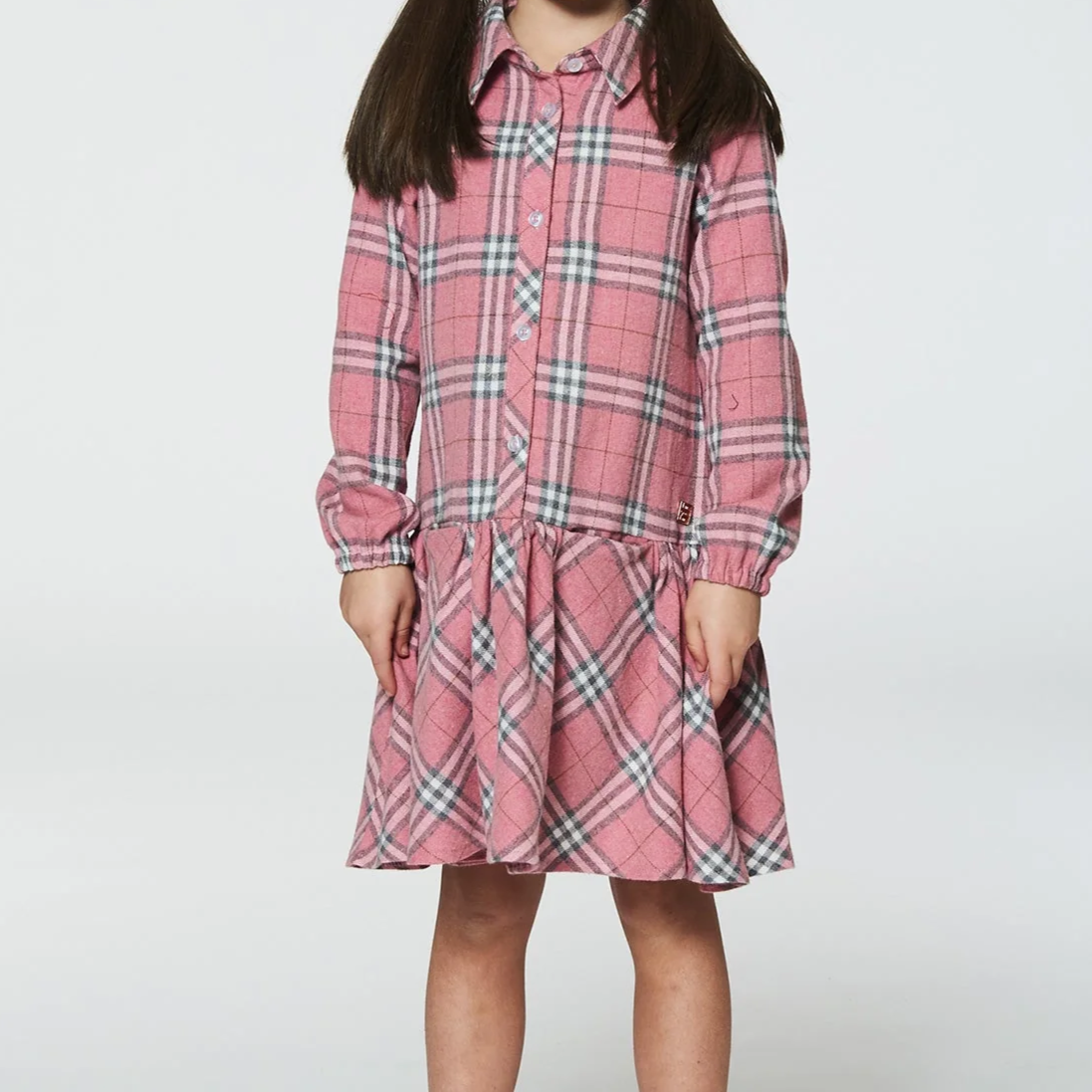 Pink Plaid Shirt Dress