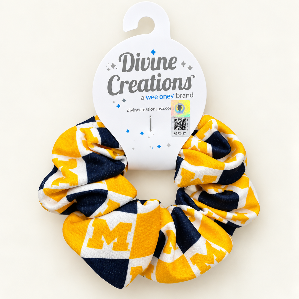 Michigan Checkerboard Scrunchie