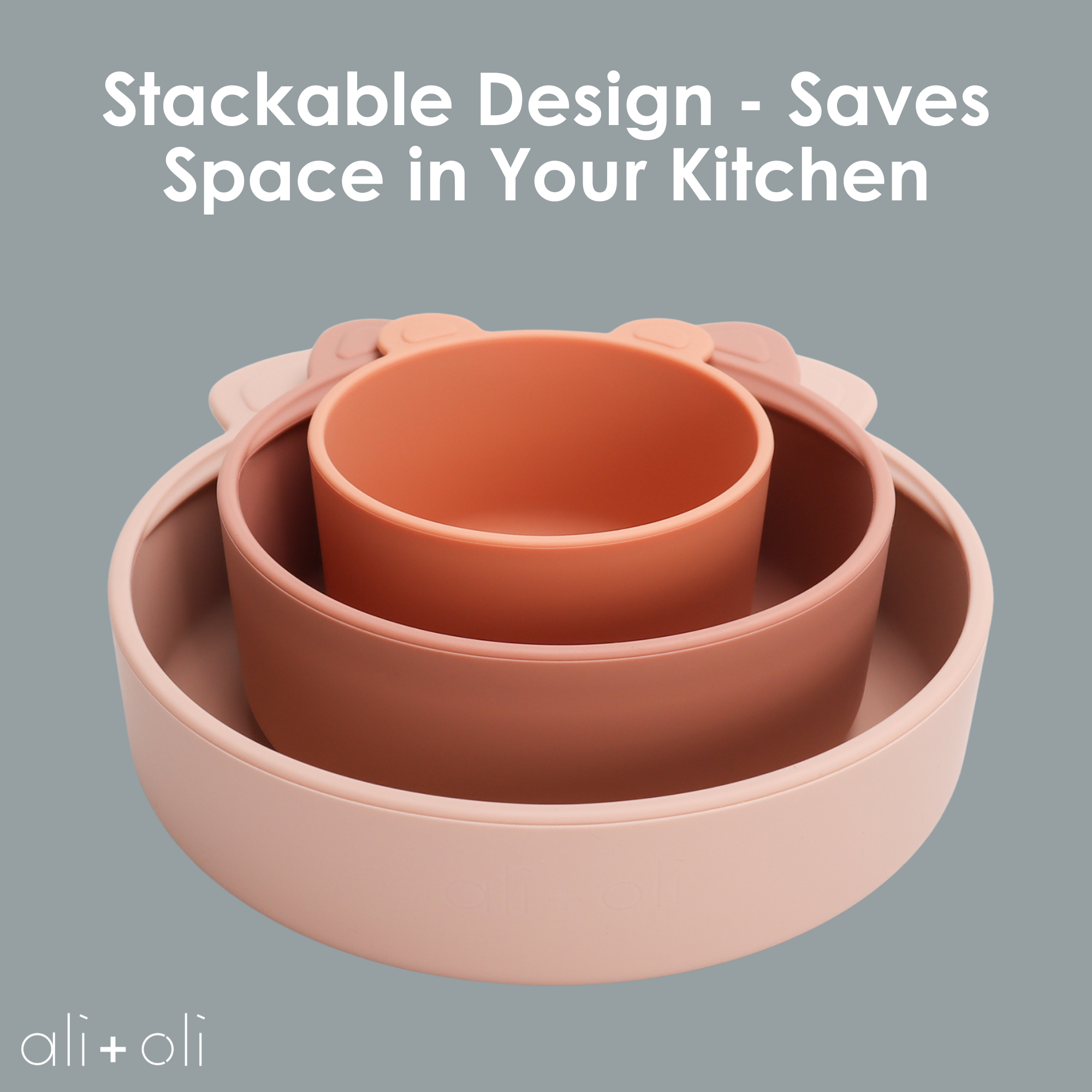 Terracotta Blush Stackable Snack Bowl Set