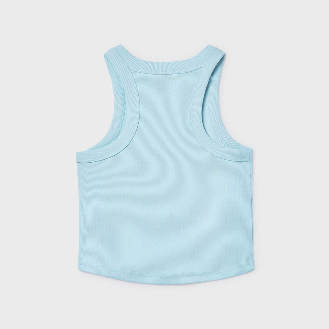 Aqua Ribbed Tank Top