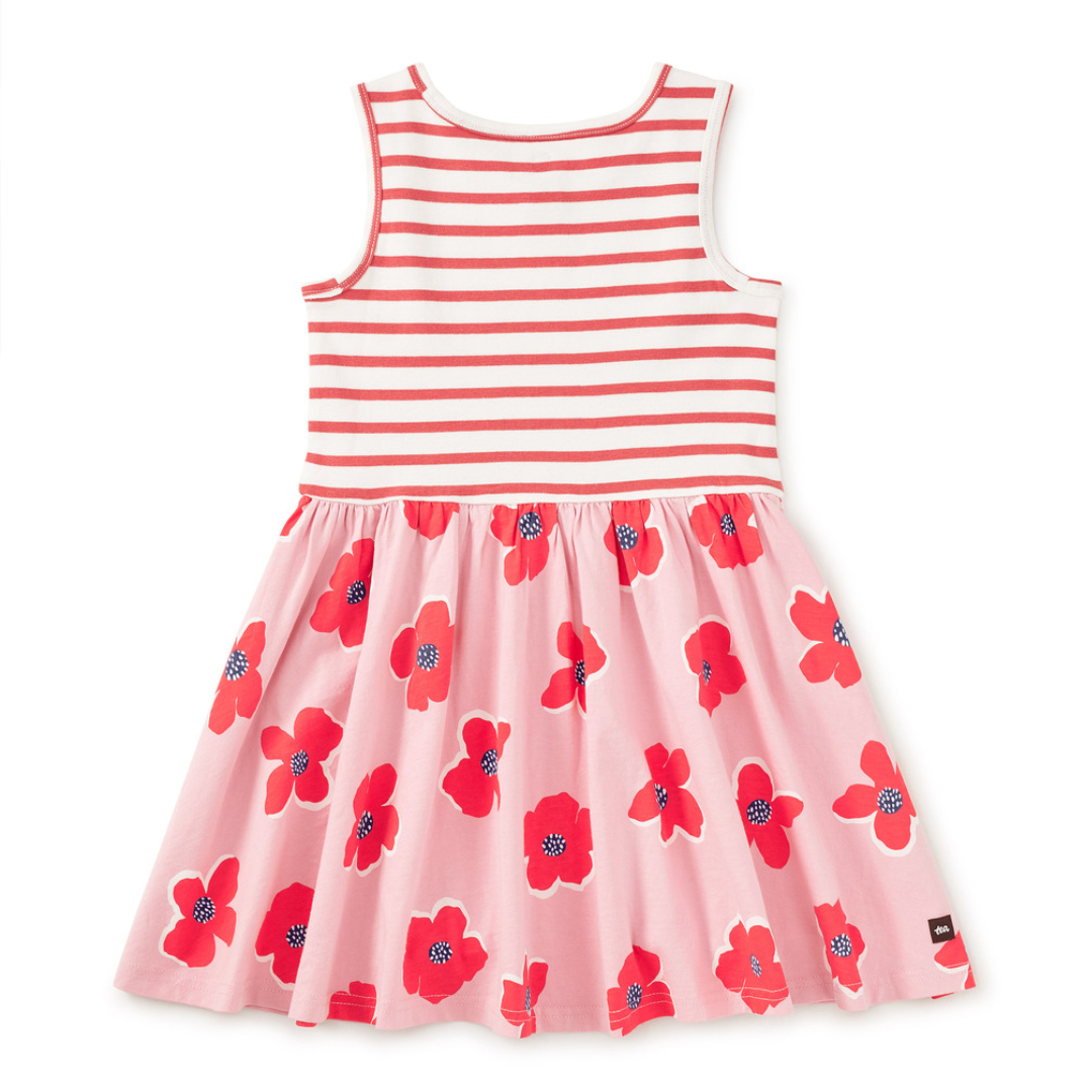 Rock Floral Print Mix Tank Skirted Dress