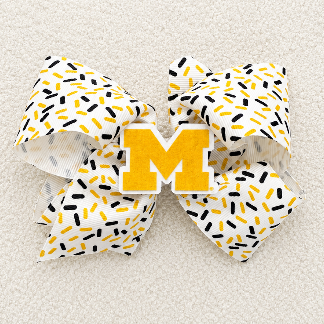 Michigan King Confetti Bow
