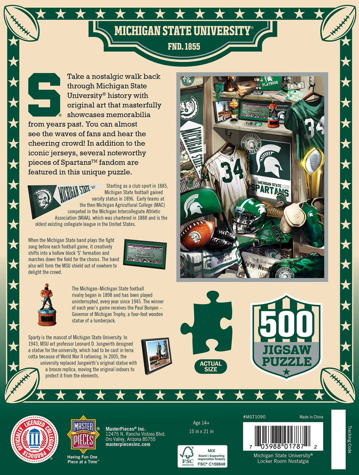 Michigan State Spartans Locker Room Puzzle