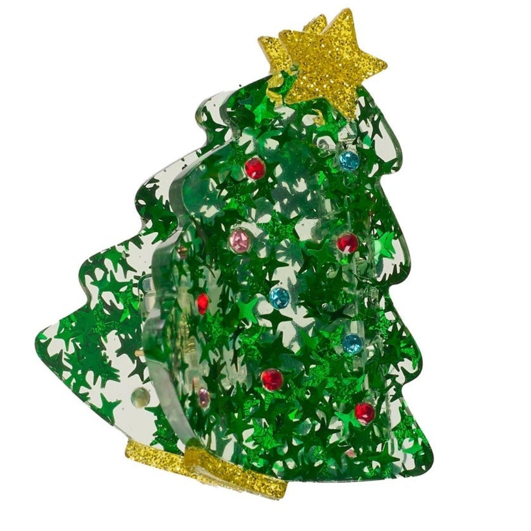 Jolly Christmas Tree Claw Clip