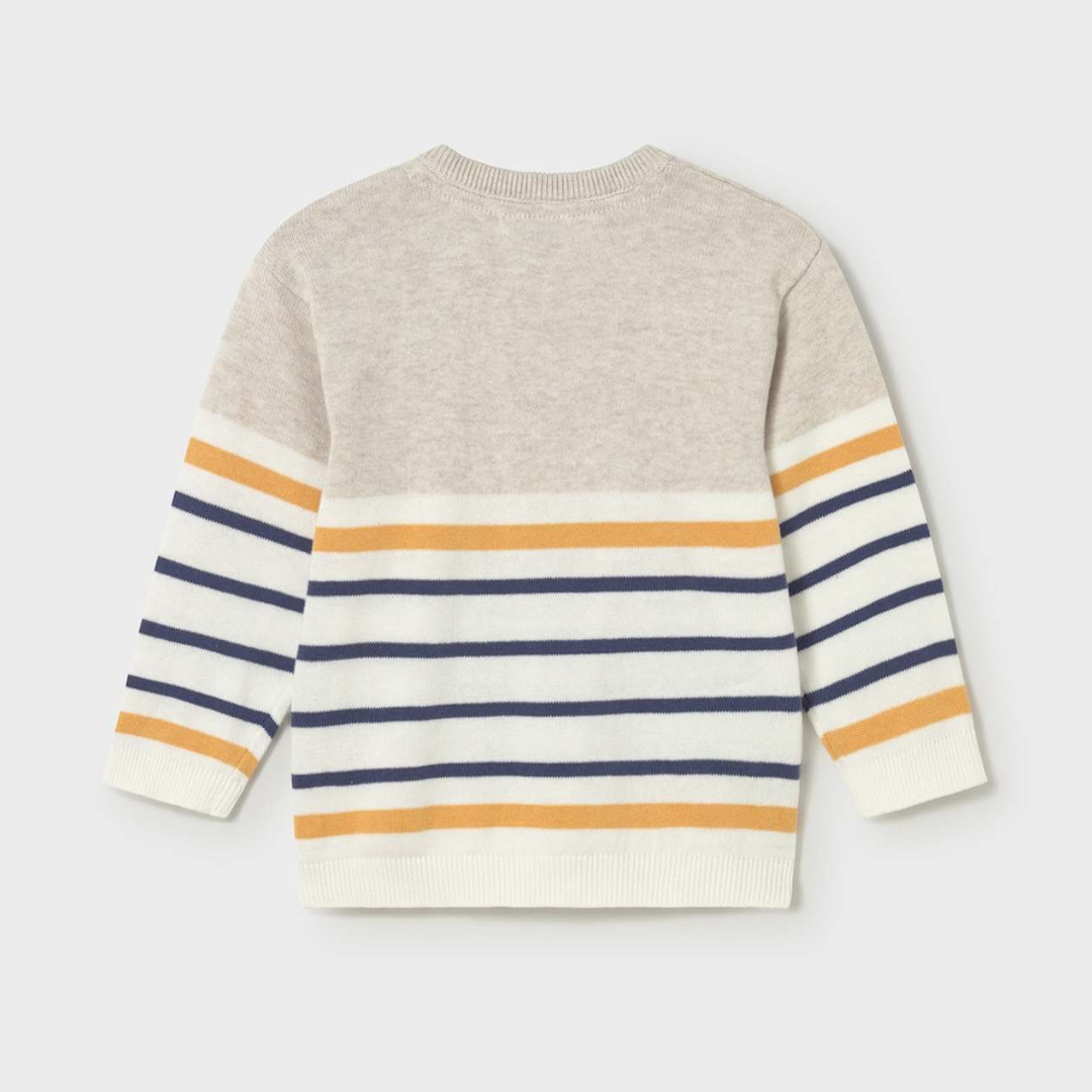 Oat Maize and Blue Knit Sweater