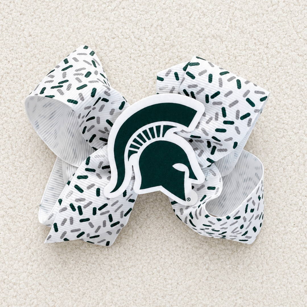 Michigan State Medium Confetti Bow