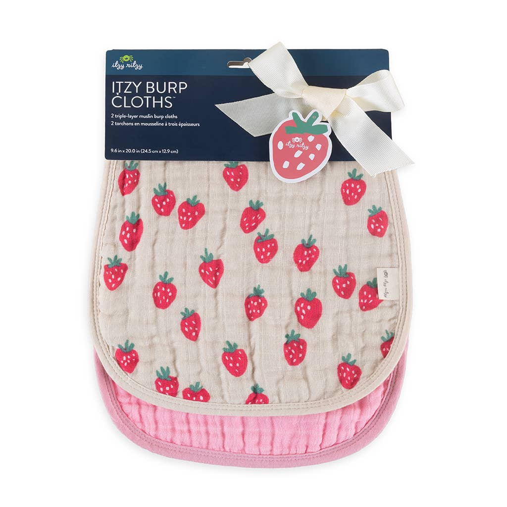 Strawberry Burp Cloths