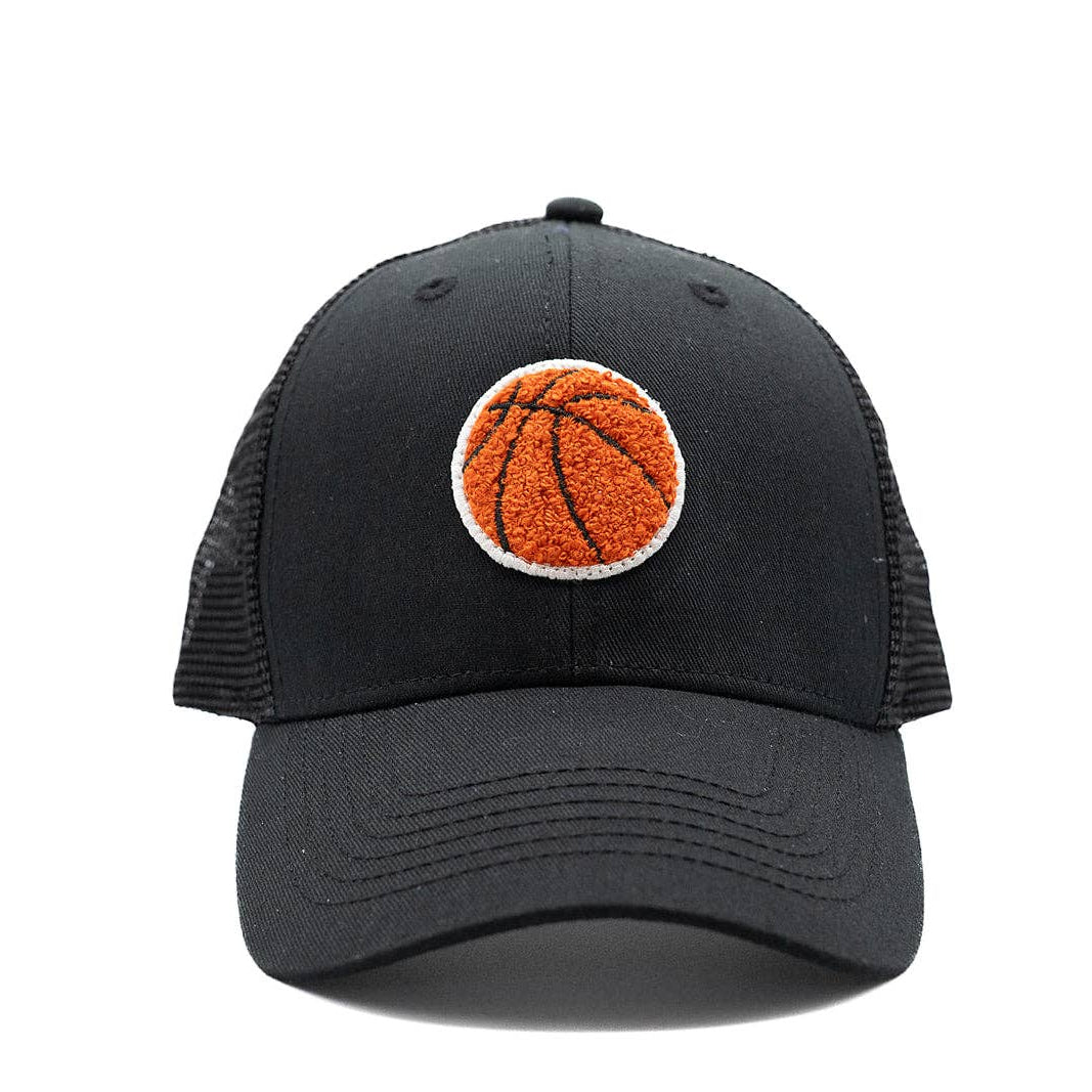 Basketball Snapback Hat for Kids - Mesh Back Trucker Cap with Basketball Patch | Rey to Z