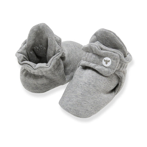 Solid Organic Cotton Baby Booties - Heather Grey