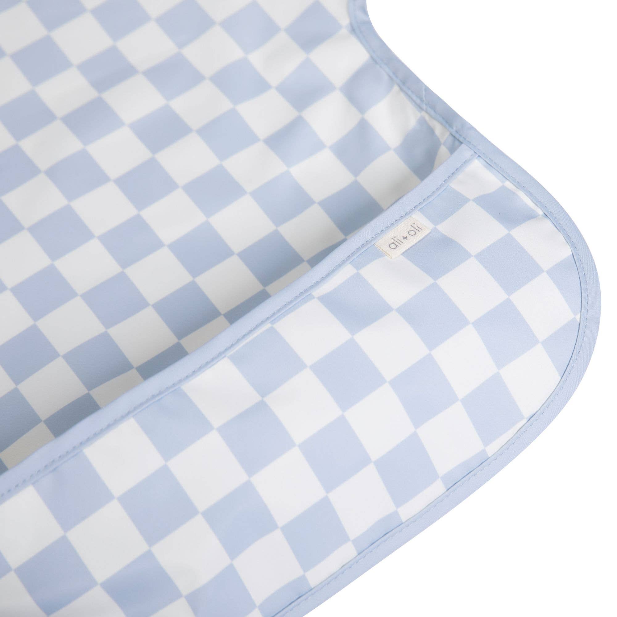 Blue Checkers Smock Bib