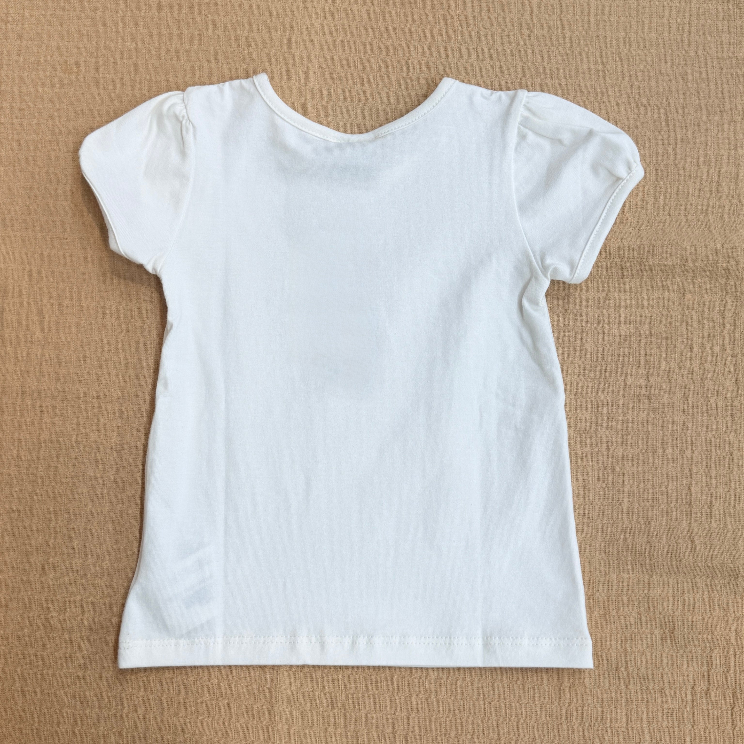 Off White Shoulder Lap Sleeve Top