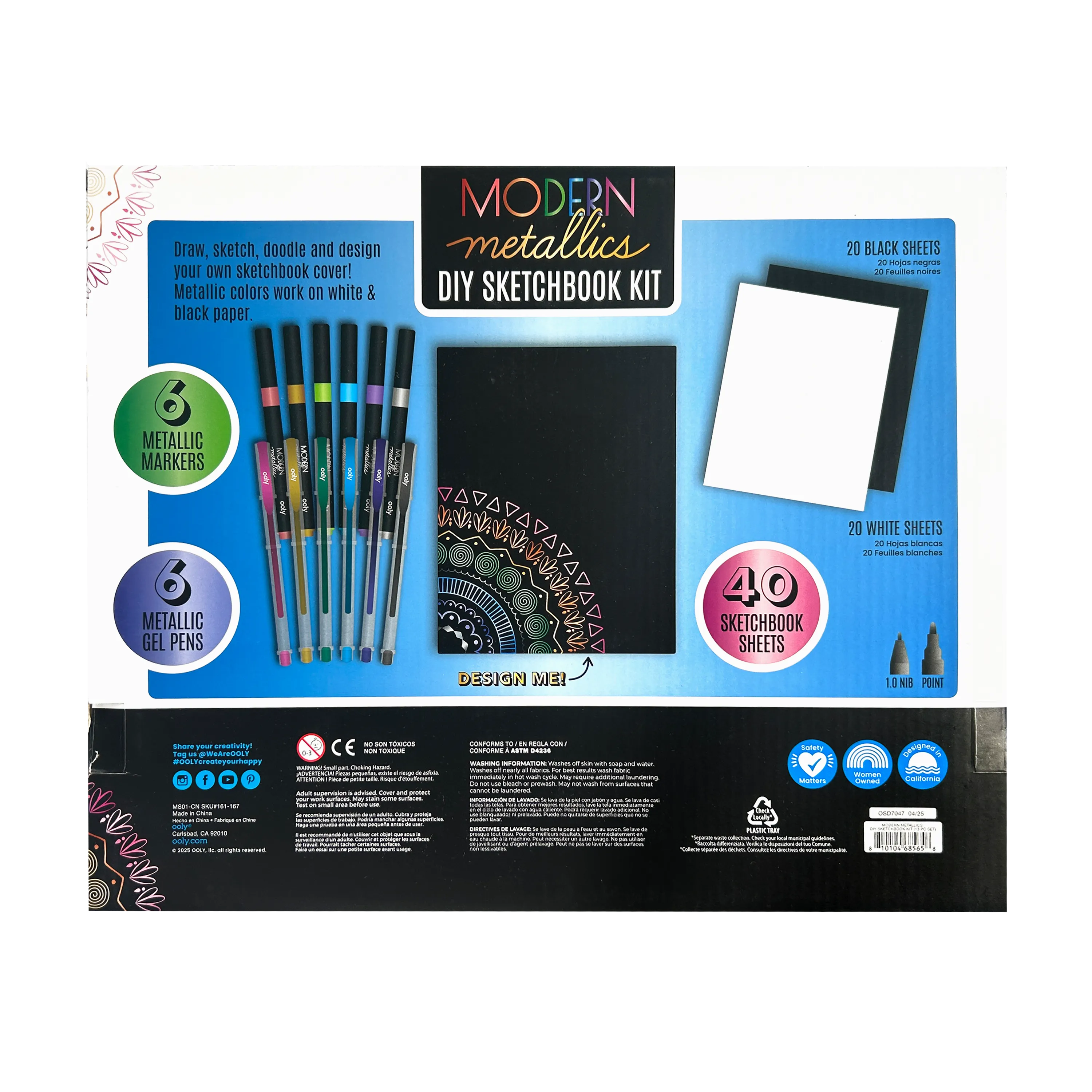 DIY Sketchbook Kit for Kids - Metallic Pens & Markers Art Set | OOLY