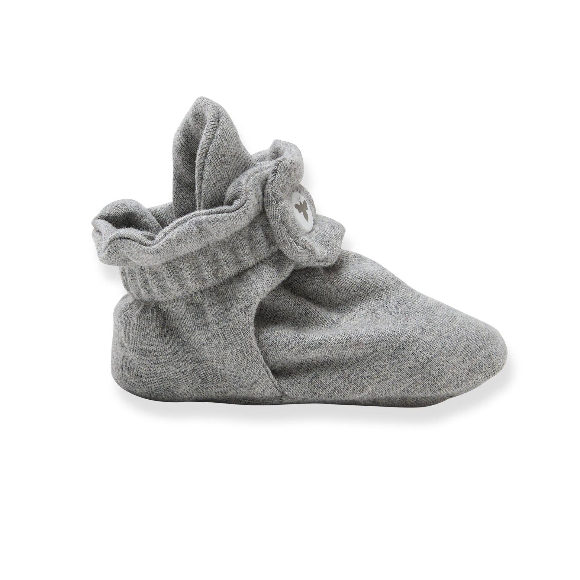 Solid Organic Cotton Baby Booties - Heather Grey